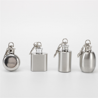 1OZ/28ml Mini Pocket Cute 304 Stainless Steel Wine Flask Keychain portable hip flask For promotion gift, laser logo customize