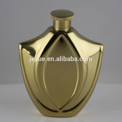 6oz stainless steel Special Shape Gold Finish Hip Flask