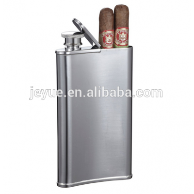 2016 New Design Hip Flask With Cigarette Case 4oz