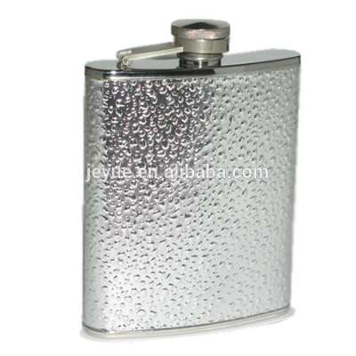 6oz Leather Silver Wrapped Jagermeister Hip Flask